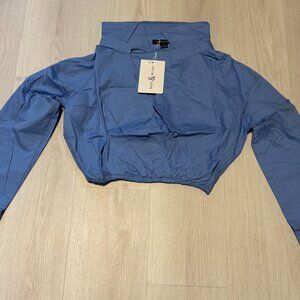 Blue, Light Bue, Long Sleeve Top, Middle Opening, Flowy